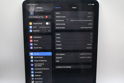 Apple A2228 iPad Pro (2nd Generation) 128 GB 11 Inch