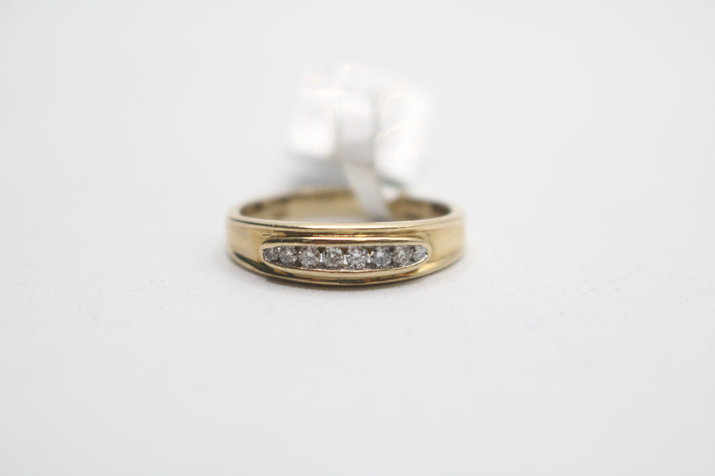 10K White Gold Round Brilliant Diamond Channel Band (Size 7 3/4)