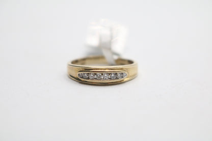 10K White Gold Round Brilliant Diamond Channel Band (Size 7 3/4)