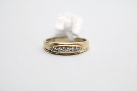 10K White Gold Round Brilliant Diamond Channel Band (Size 7 3/4)