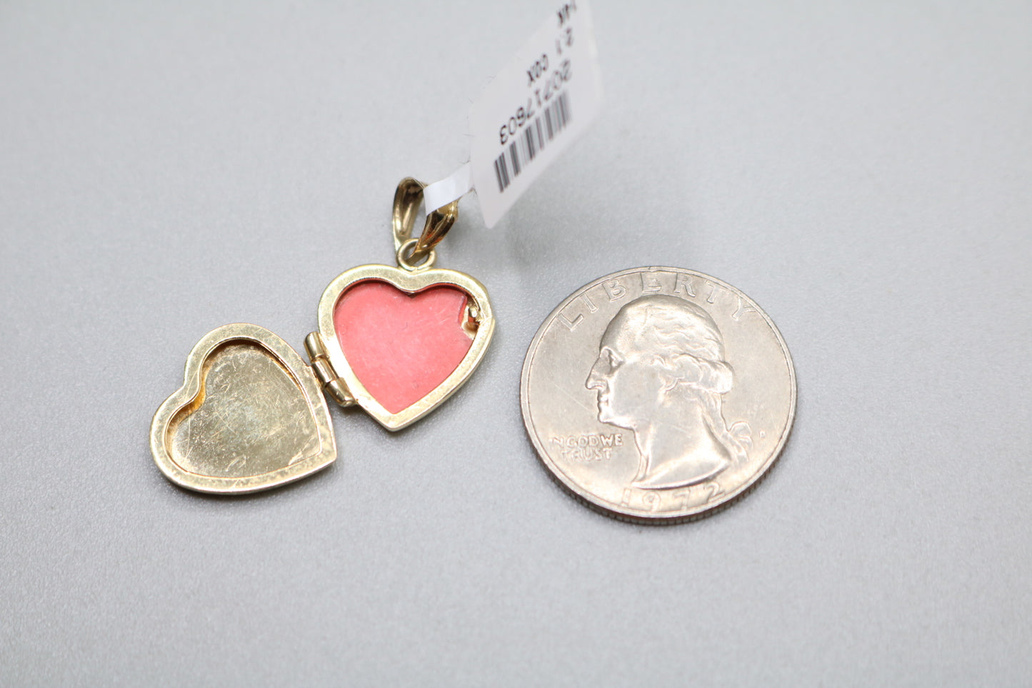 14k Yellow Gold Heart Locket Charm