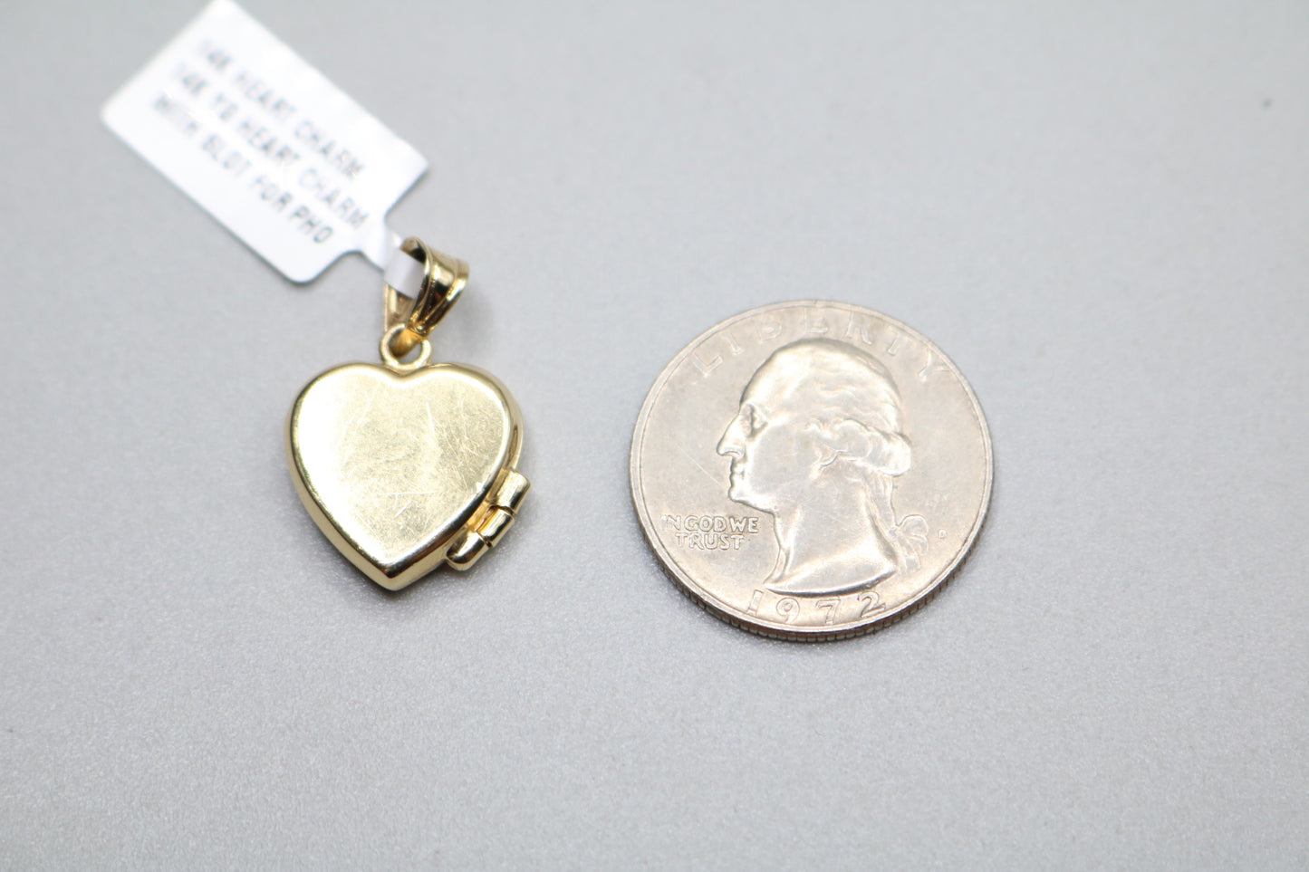 14k Yellow Gold Heart Locket Charm