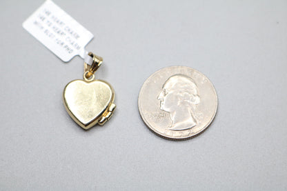 14k Yellow Gold Heart Locket Charm