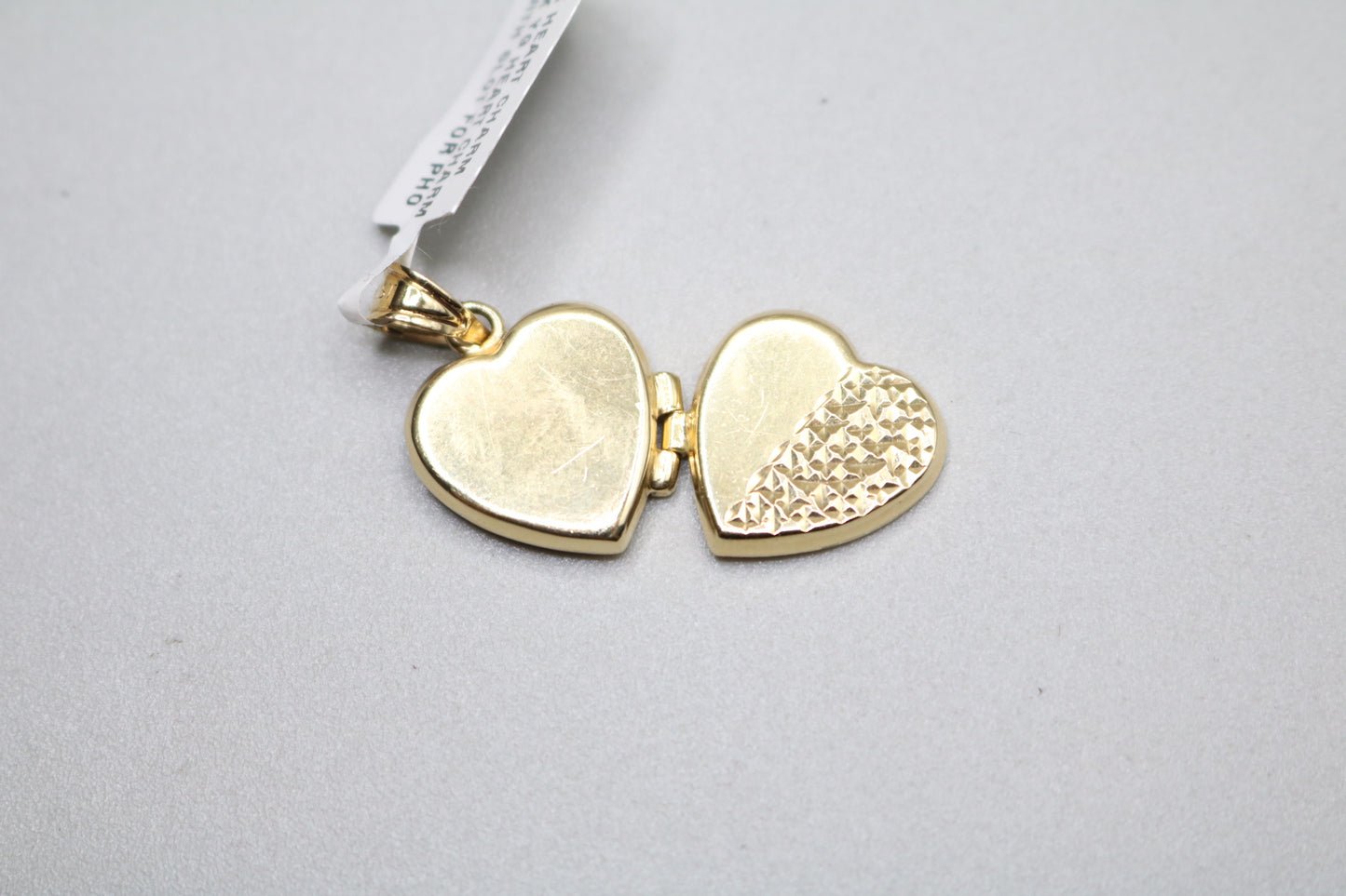 14k Yellow Gold Heart Locket Charm