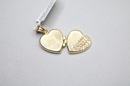 14k Yellow Gold Heart Locket Charm