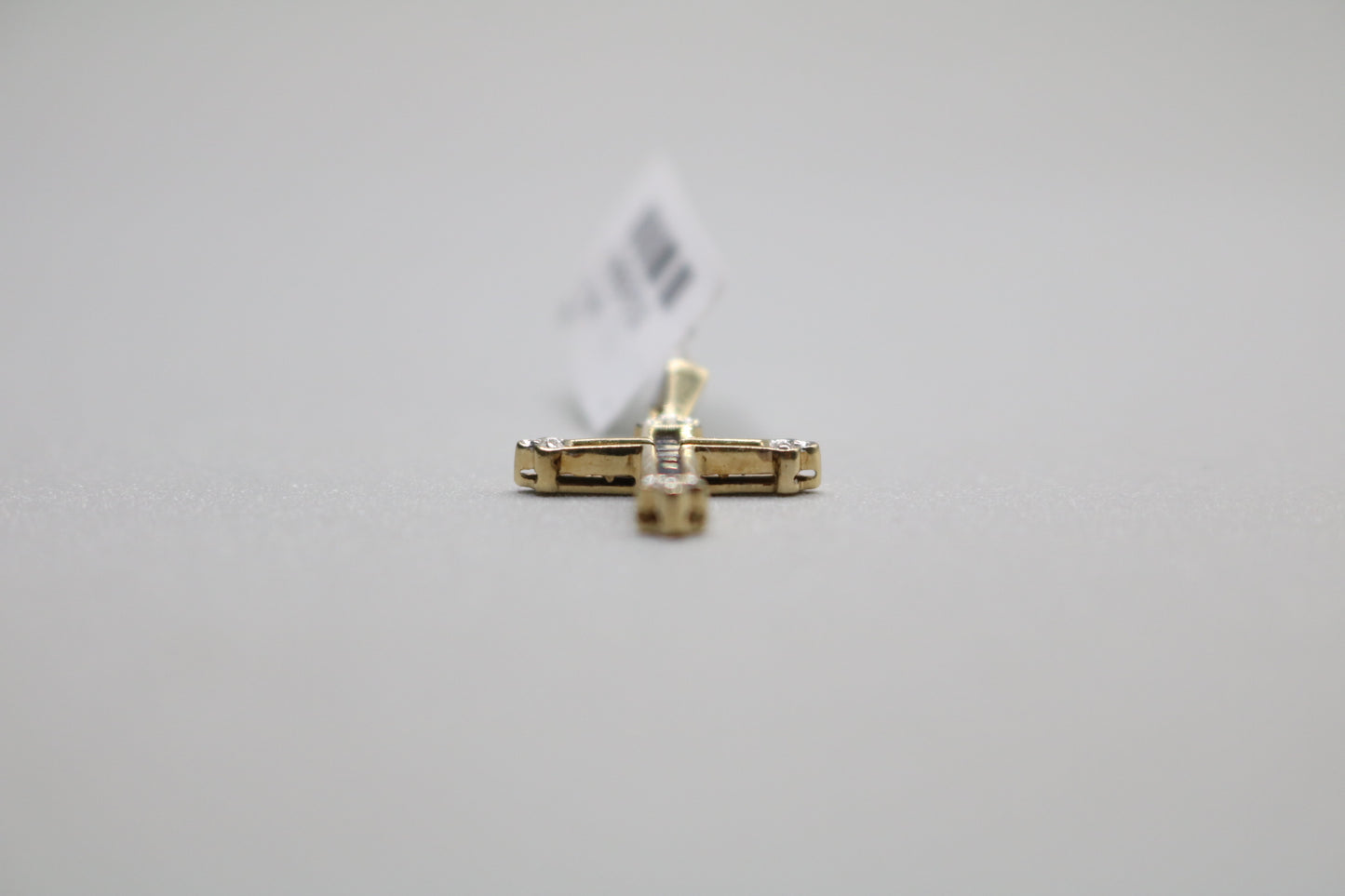 10k Yellow Gold Sapphire w/Diamond Cross Charm