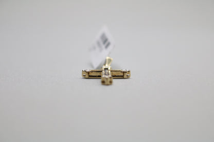 10k Yellow Gold Sapphire w/Diamond Cross Charm