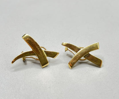 Tiffany & Co. Picasso 18K Yellow Gold Vintage Graffiti X Earrings