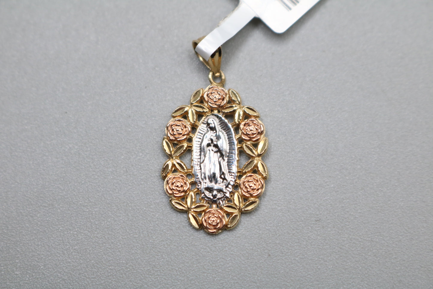 14k Three Tone Virgin Mary Charm