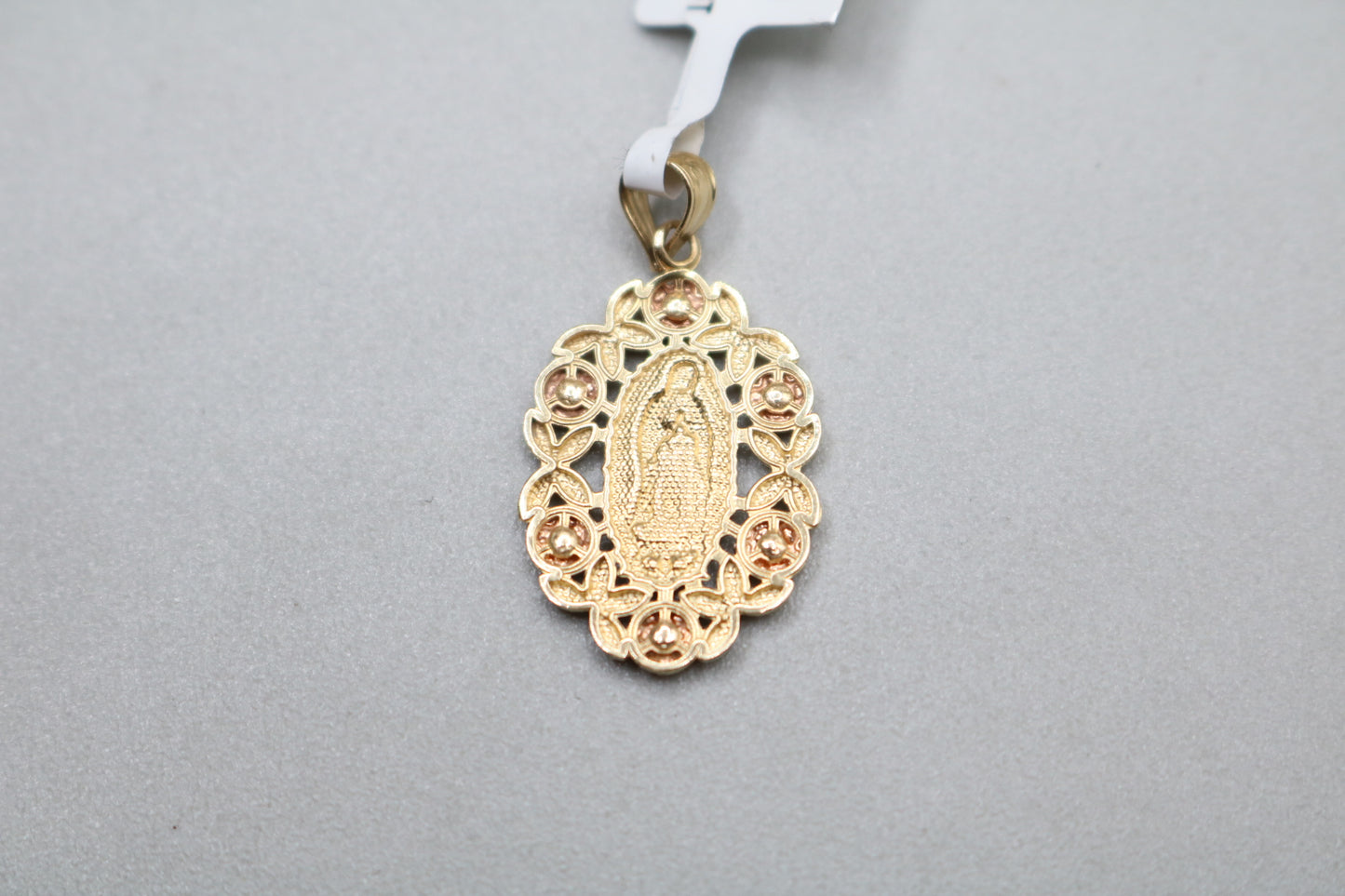 14k Three Tone Virgin Mary Charm