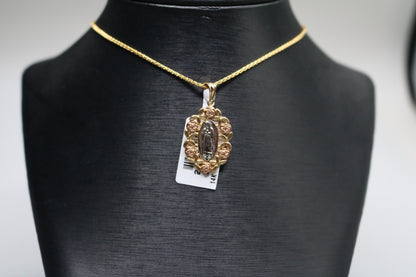 14k Three Tone Virgin Mary Charm