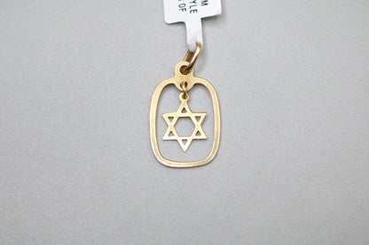 14k Yellow Gold Star of David Charm