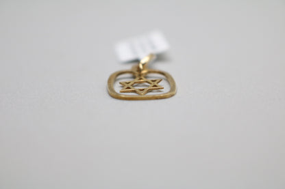 14k Yellow Gold Star of David Charm