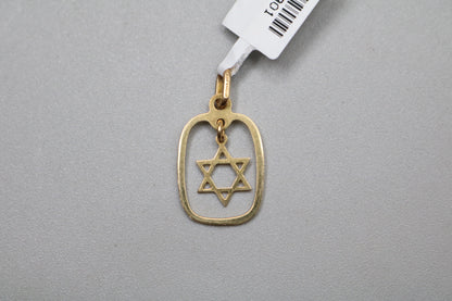 14k Yellow Gold Star of David Charm