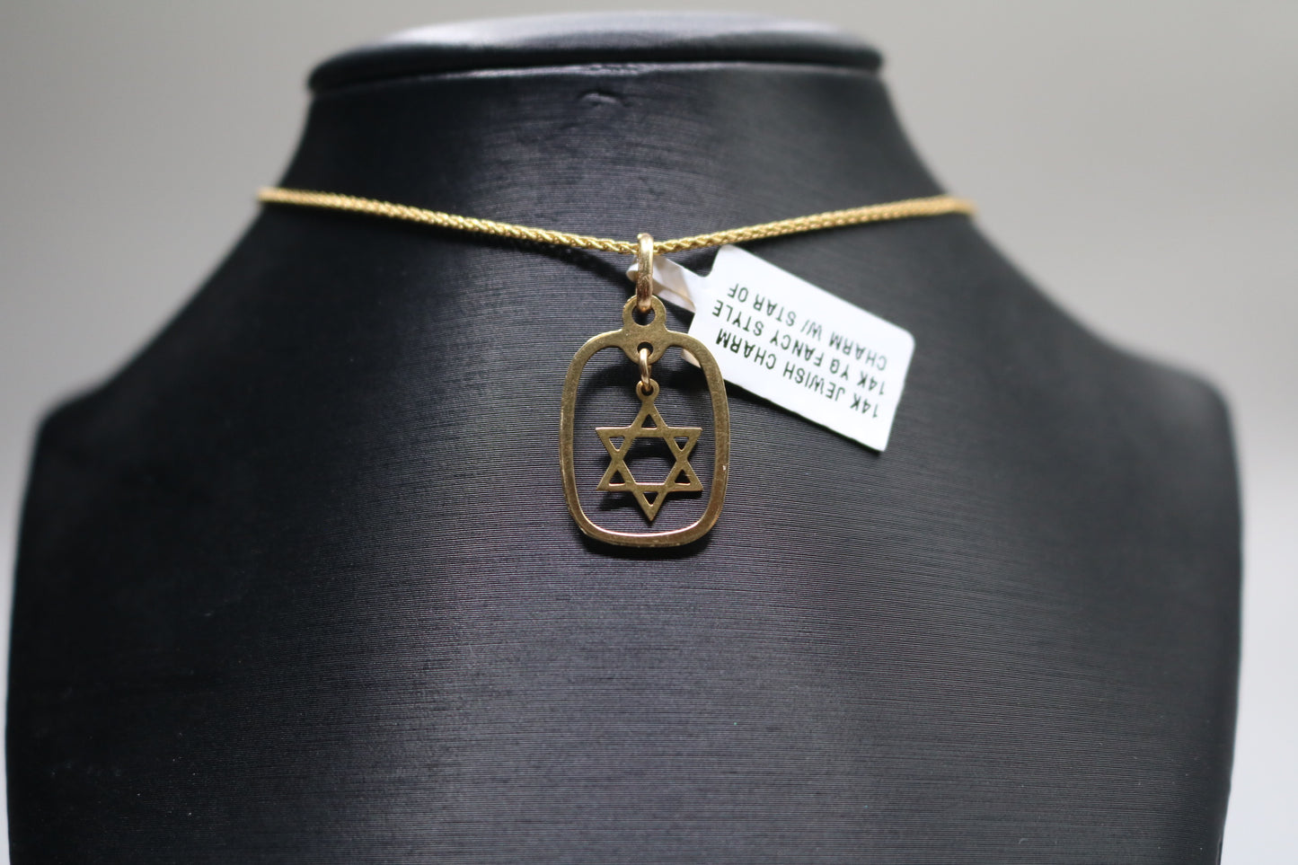 14k Yellow Gold Star of David Charm