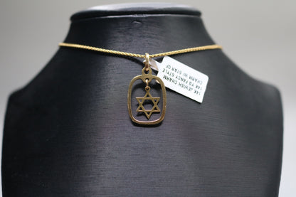 14k Yellow Gold Star of David Charm