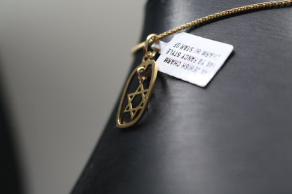 14k Yellow Gold Star of David Charm