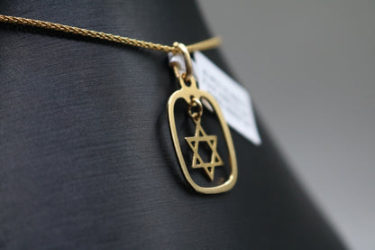 14k Yellow Gold Star of David Charm