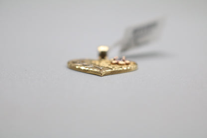 10k Two Tone Heart Charm