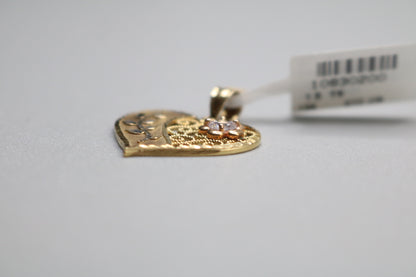 10k Two Tone Heart Charm