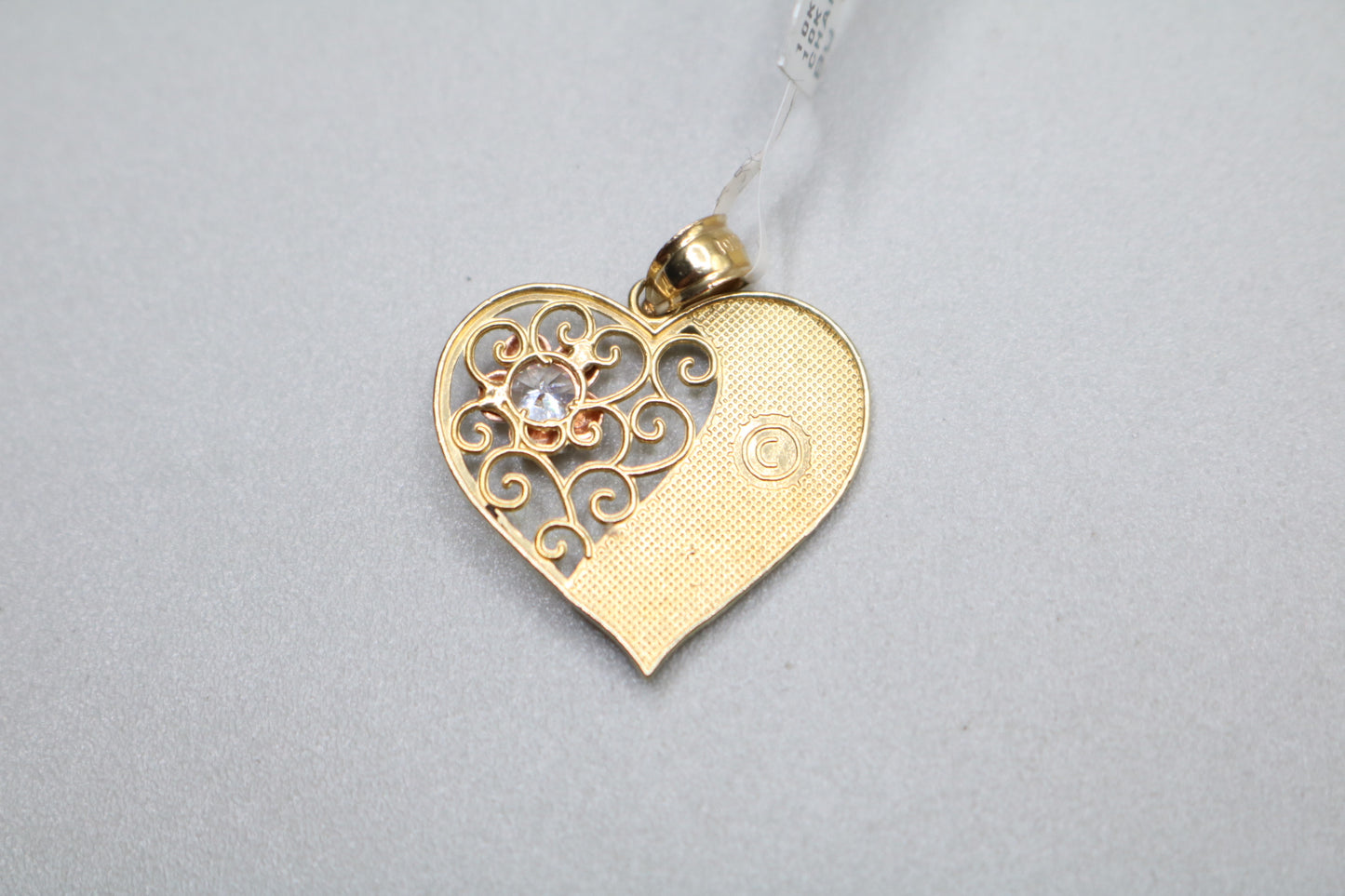 10k Two Tone Heart Charm