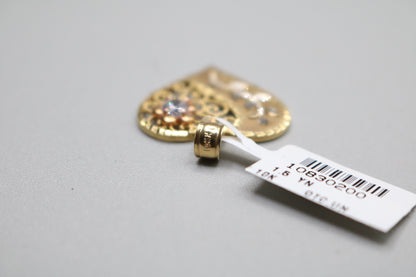 10k Two Tone Heart Charm