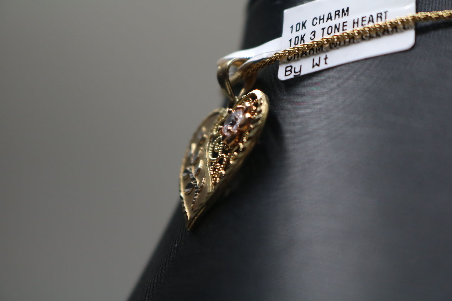 10k Two Tone Heart Charm