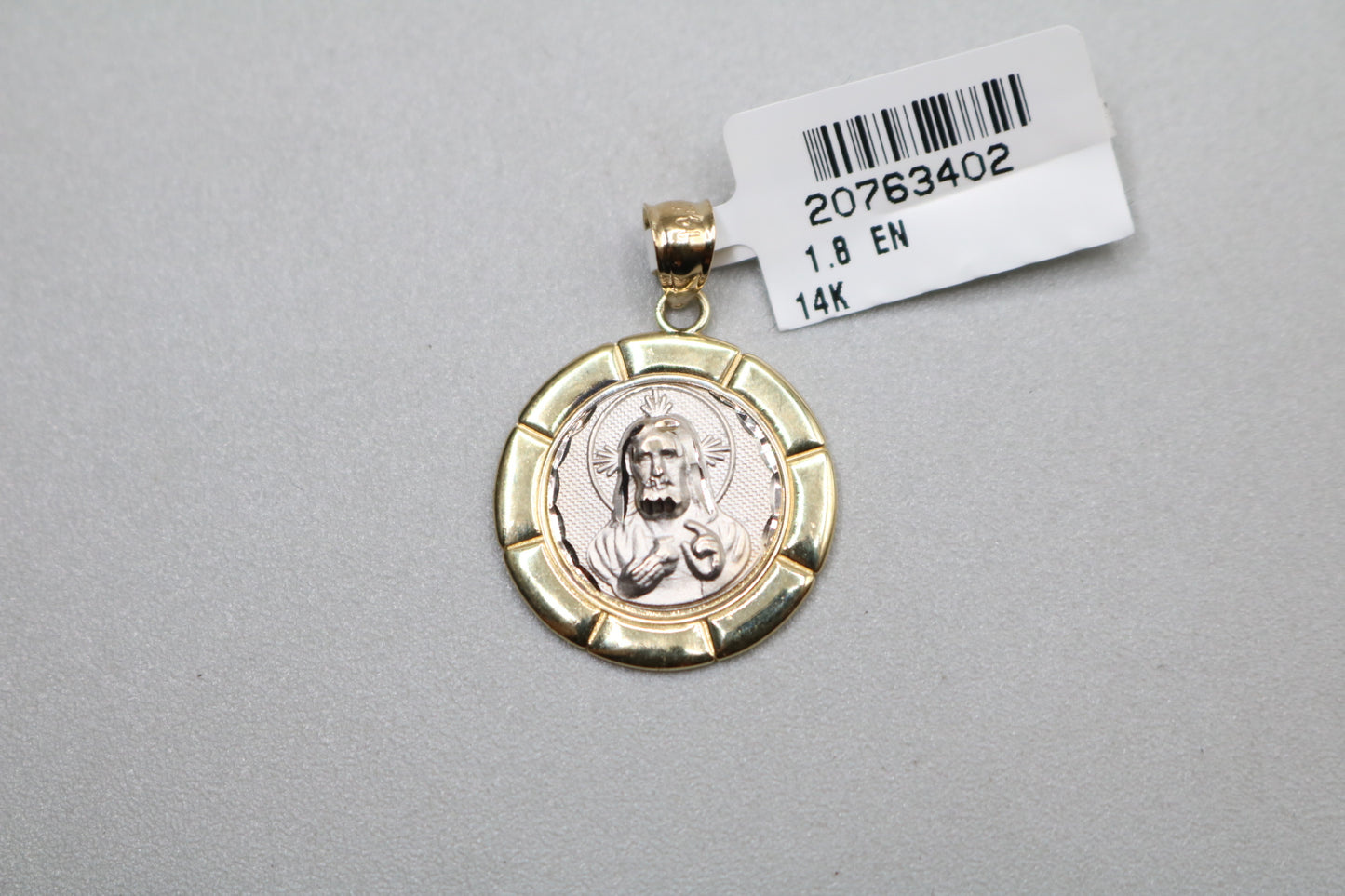 14k Two Tone Jesus Charm