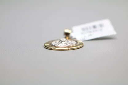 14k Two Tone Jesus Charm