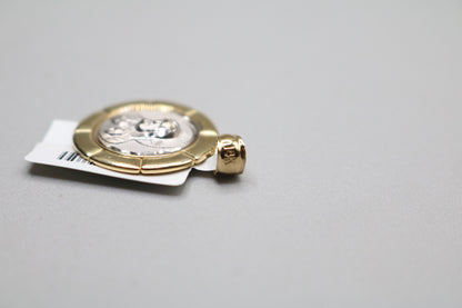 14k Two Tone Jesus Charm