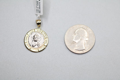 14k Two Tone Jesus Charm