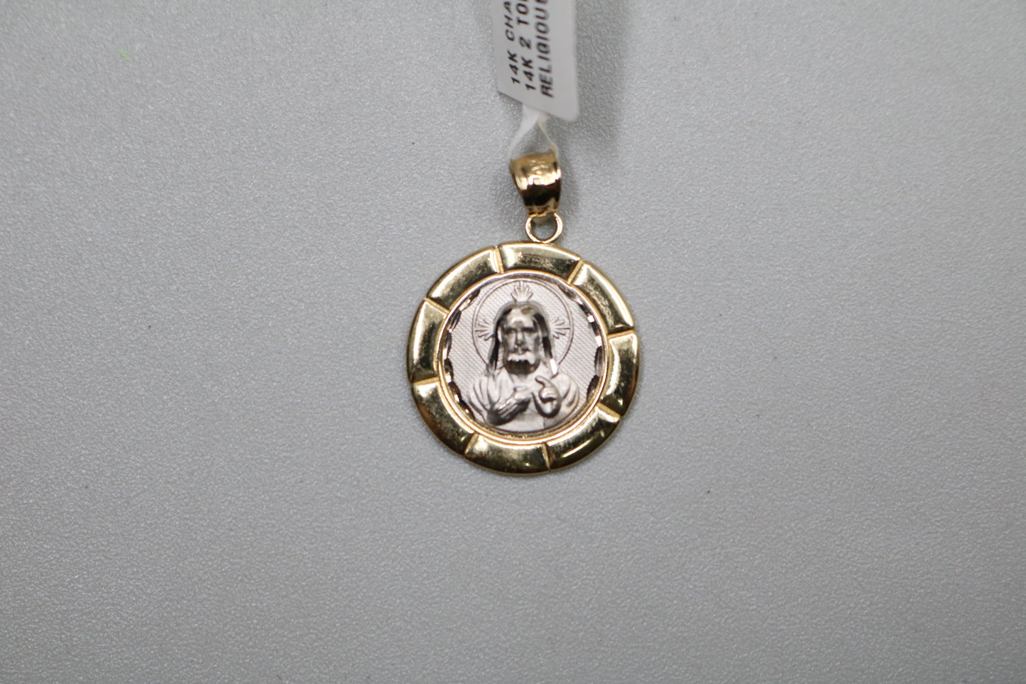 14k Two Tone Jesus Charm