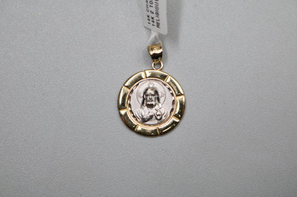 14k Two Tone Jesus Charm