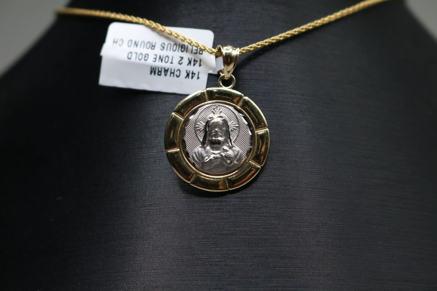 14k Two Tone Jesus Charm