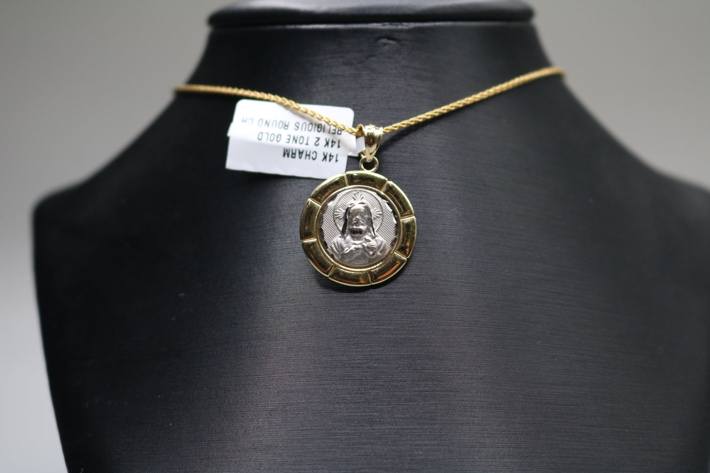 14k Two Tone Jesus Charm