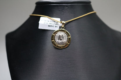 14k Two Tone Jesus Charm