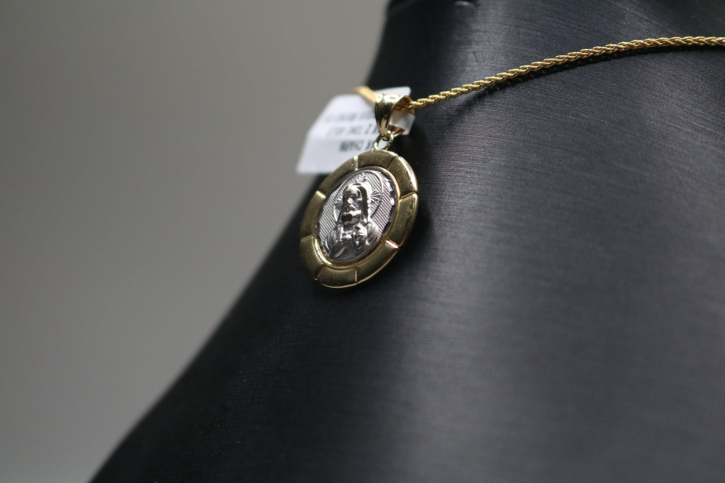 14k Two Tone Jesus Charm