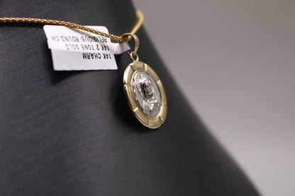 14k Two Tone Jesus Charm