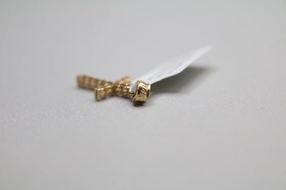 14k Yellow Gold Clear Stone Cross Charm