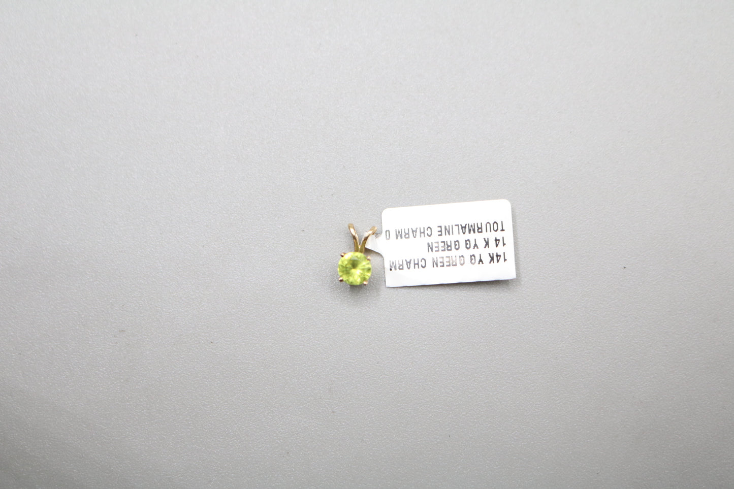 14k Yellow Gold Green Tourmaline Charm