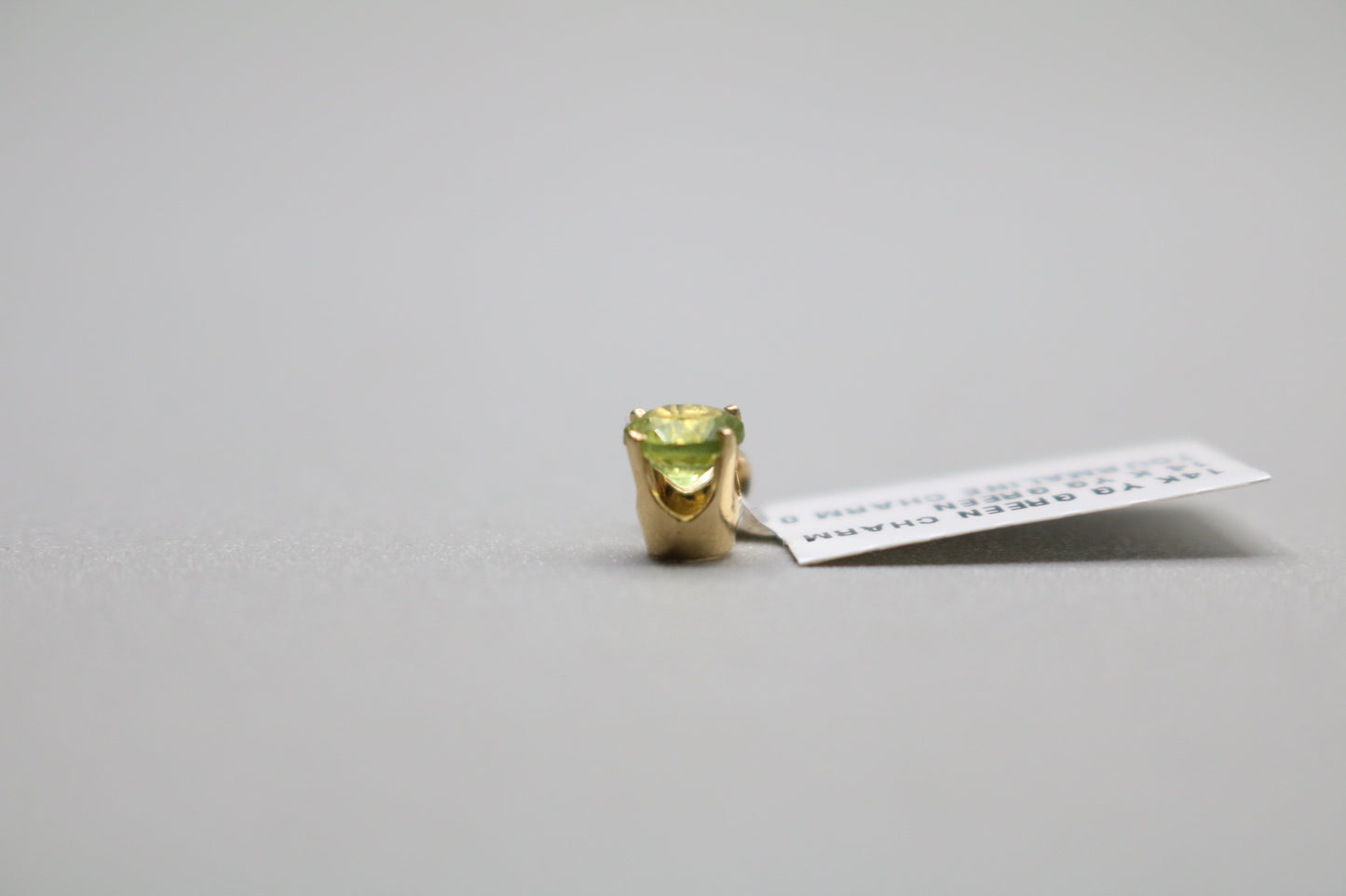 14k Yellow Gold Green Tourmaline Charm