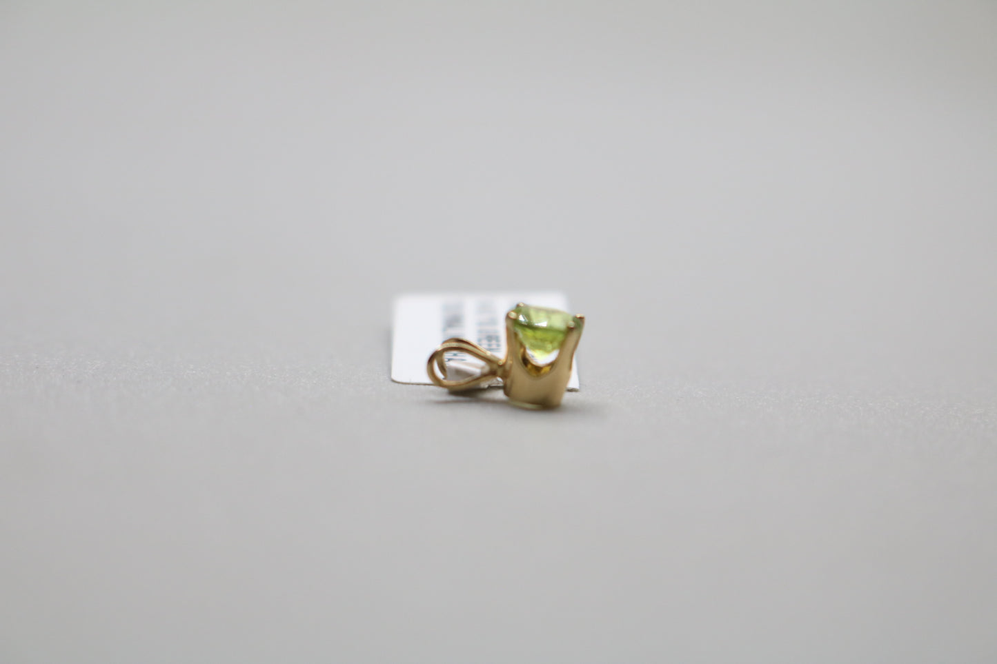 14k Yellow Gold Green Tourmaline Charm