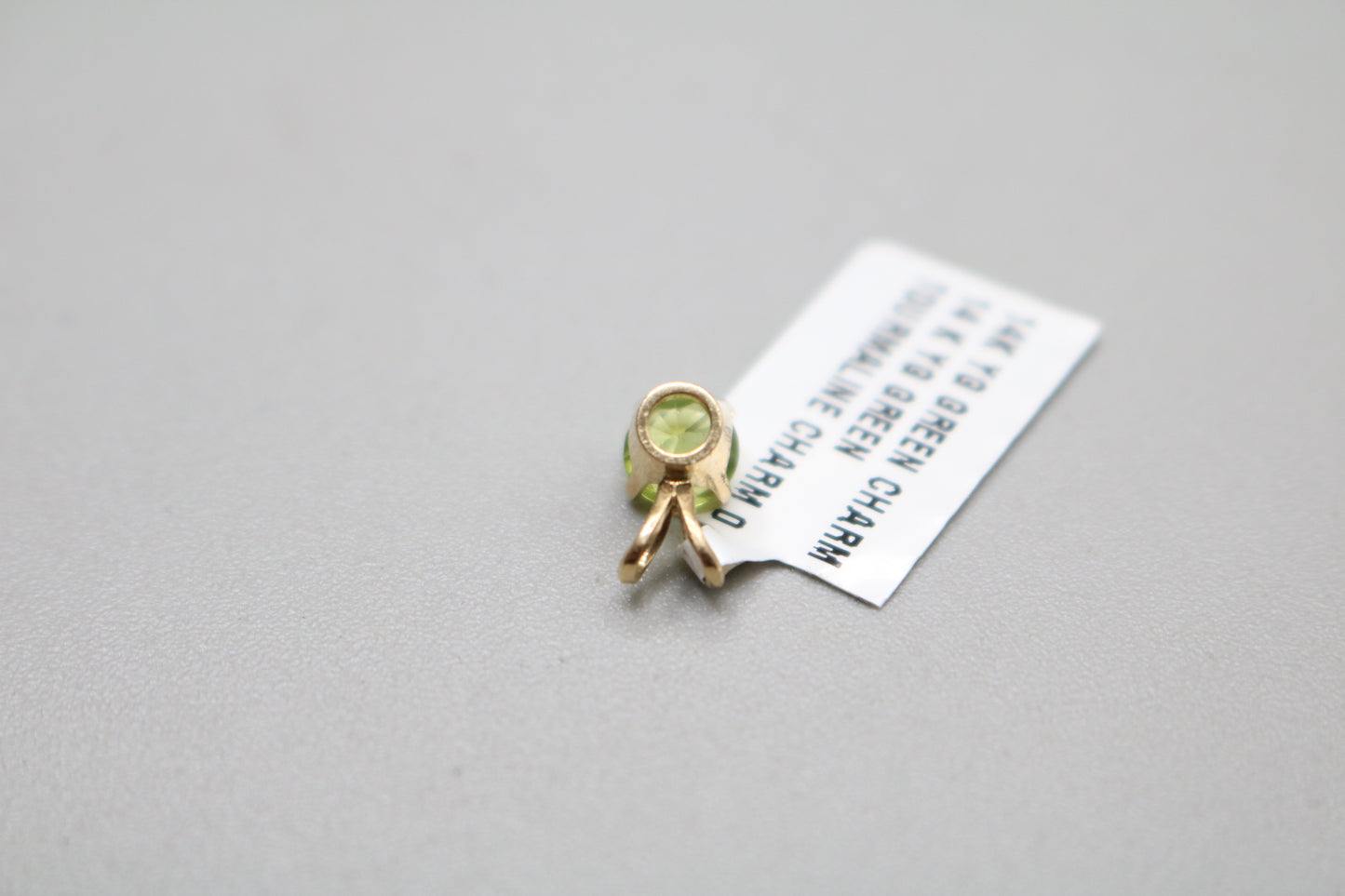 14k Yellow Gold Green Tourmaline Charm