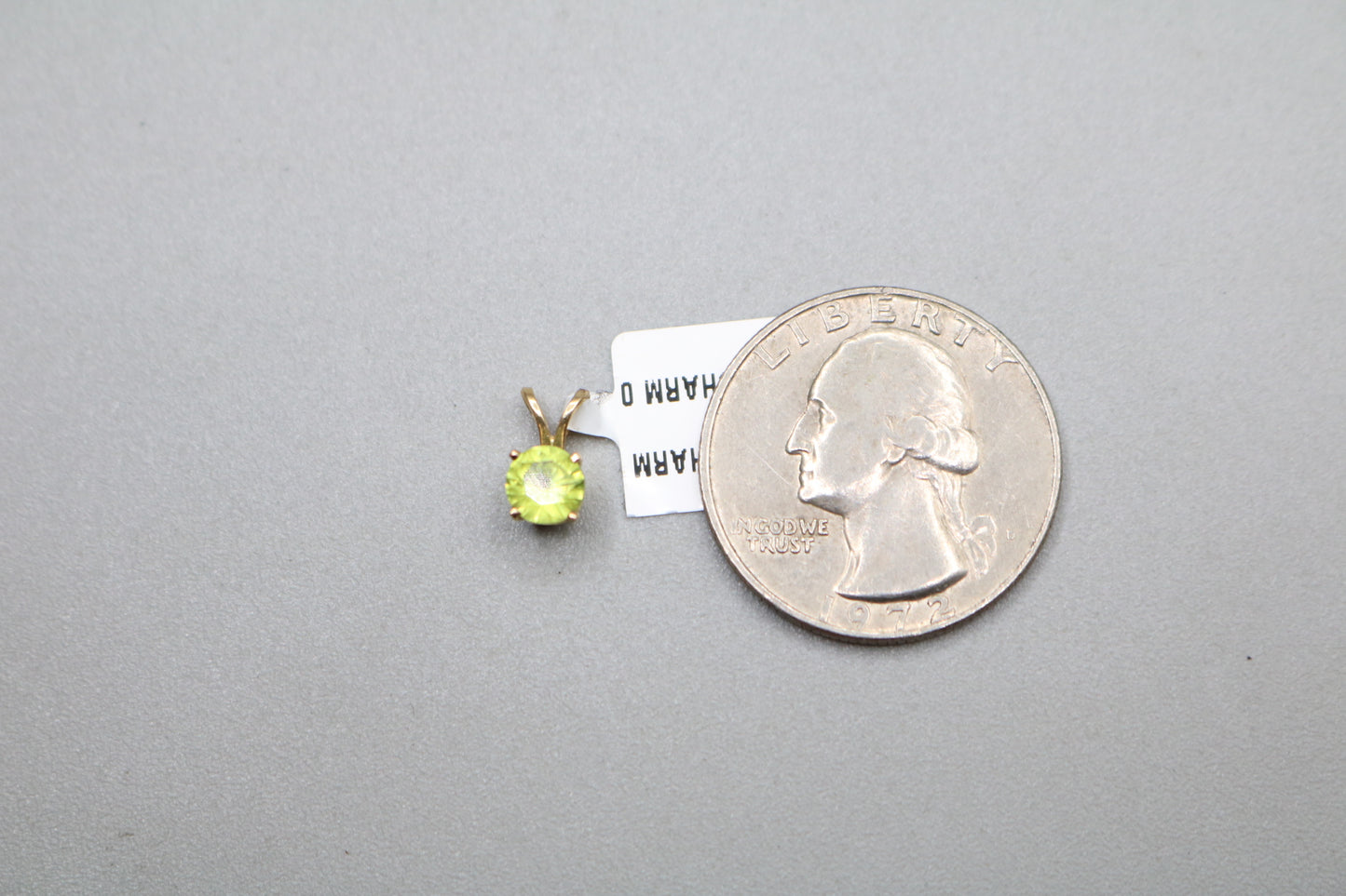 14k Yellow Gold Green Tourmaline Charm