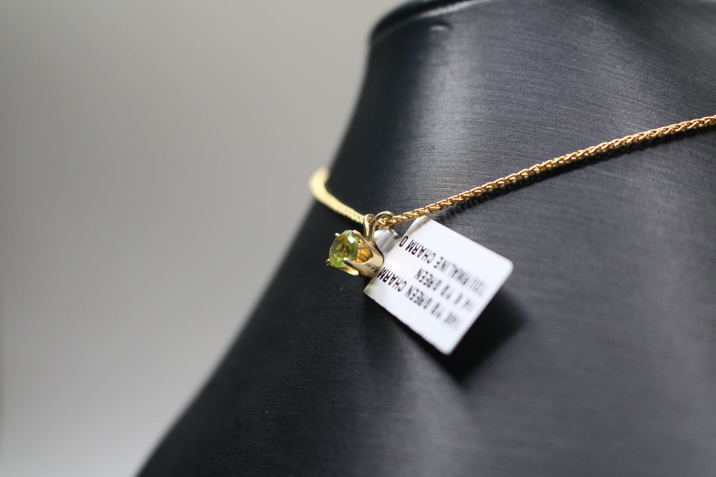14k Yellow Gold Green Tourmaline Charm