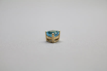 14k Yellow Gold Blue Stone Triangle Charm w/Clear Stones