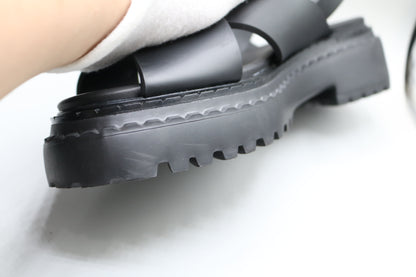 PRADA Leather Crossover Platform Sandals Size 39