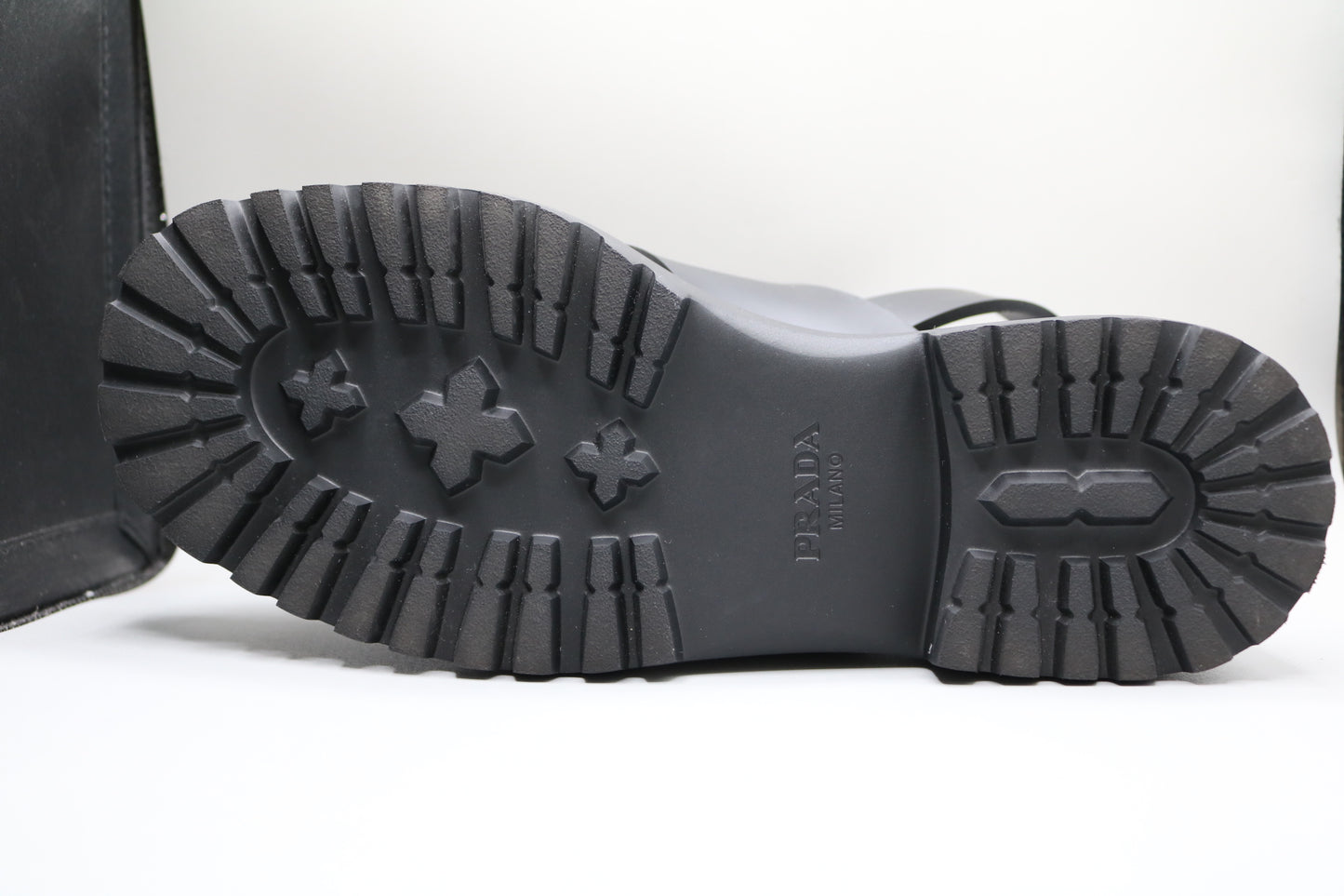 PRADA Leather Crossover Platform Sandals Size 39