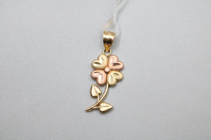 14k Two Tone Flower Charm
