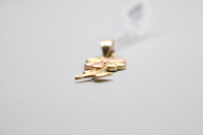 14k Two Tone Flower Charm